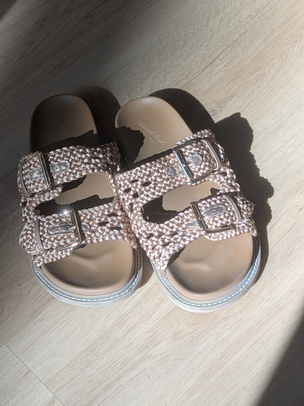 Women's Universal Thread Braided Double-Buckle Sandals